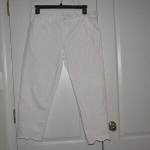 LIZ CLAIBORNE Boyfriend Skinny White Jeans Size 14